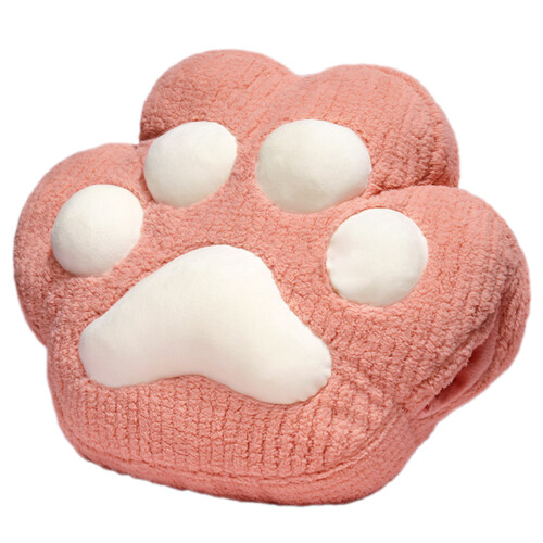 2 in 1 Cats Paws Cushions Blanket Foldable Portable-Red 2