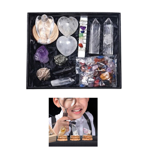 11Pcs Assorted Raws Heal Stones-blue stone angel set 2