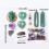 11Pcs Assorted Raws Heal Stones-blue stone angel set 4