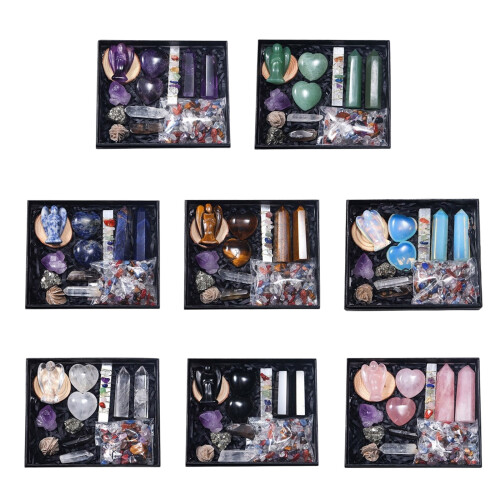 11Pcs Assorted Raws Heal Stones-blue stone angel set 1