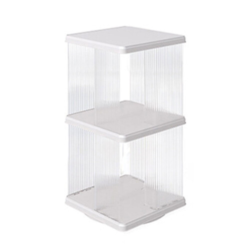 Multi Tiered Clear Bookshelf with Unique 360 Degree-Double B