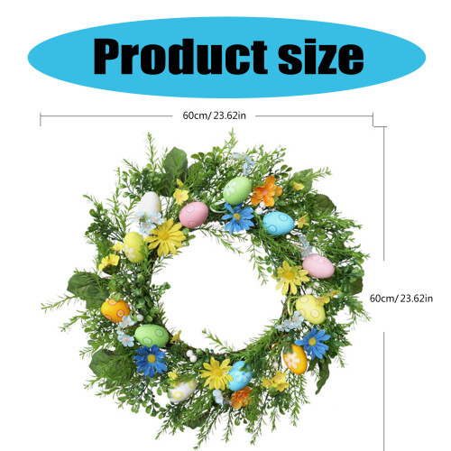 Bright Easters Wreath with Eggs and Flowers Elegant Easters Eggs 2