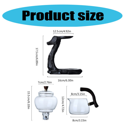 Fully Automatic Lazy Teapot with Base Heat-resistant Glass Deer 2