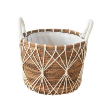 Elegant Woven Laundry Basket Unique Storage Holder-medium size