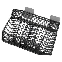 Durable Metal Wire Hanging Basket Space Saving-Black Two Grids