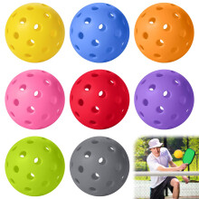 PKQ01 Floor Ball Unihockey Ball, Scoop Ball Set with 8 Pieces, Colour Mix Pickle Ball Set, Competition Ball Training Ball with 40 Holes.