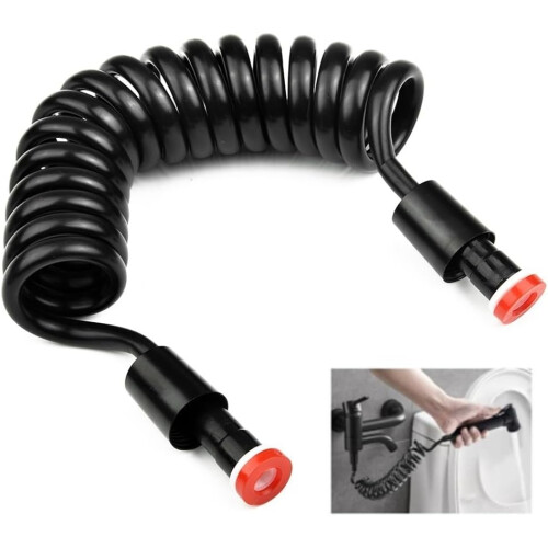 Easy bidet connection with this 2m flexible retractable spring shower hose. 2