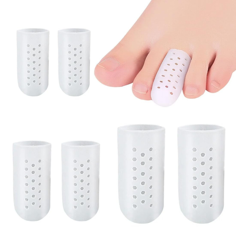 Pack of 5 Breathable Silicone Toe Caps for Bunion Gel Toe Protection for Blisters Ingrown Toenails Corns Large Toe Protection L 2M 2S