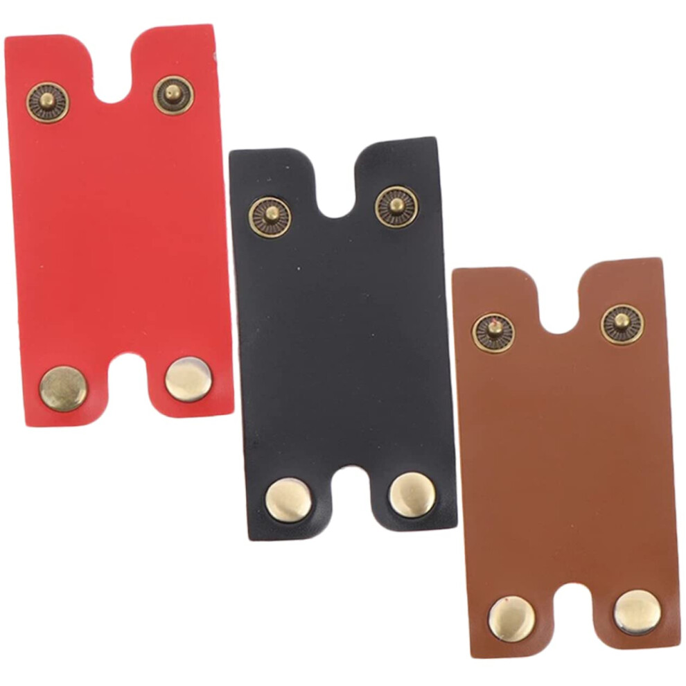 Set of 3 Razor Head Protective Covers Made of Quality Faux Leather AntiScratch Razor Head Protective Cover and Safety Accessories for Razors