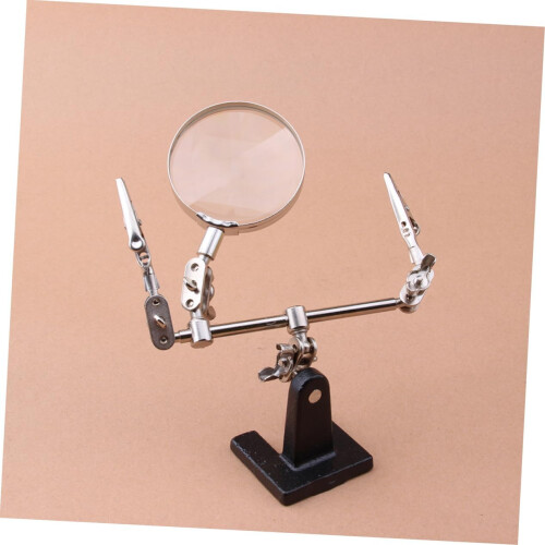1 magnifying glass with holder, magnification tools, additional clipon magnifier, black 1