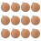 12 Pieces 6cm Flocking Christmas Decorations-Pure beige 6