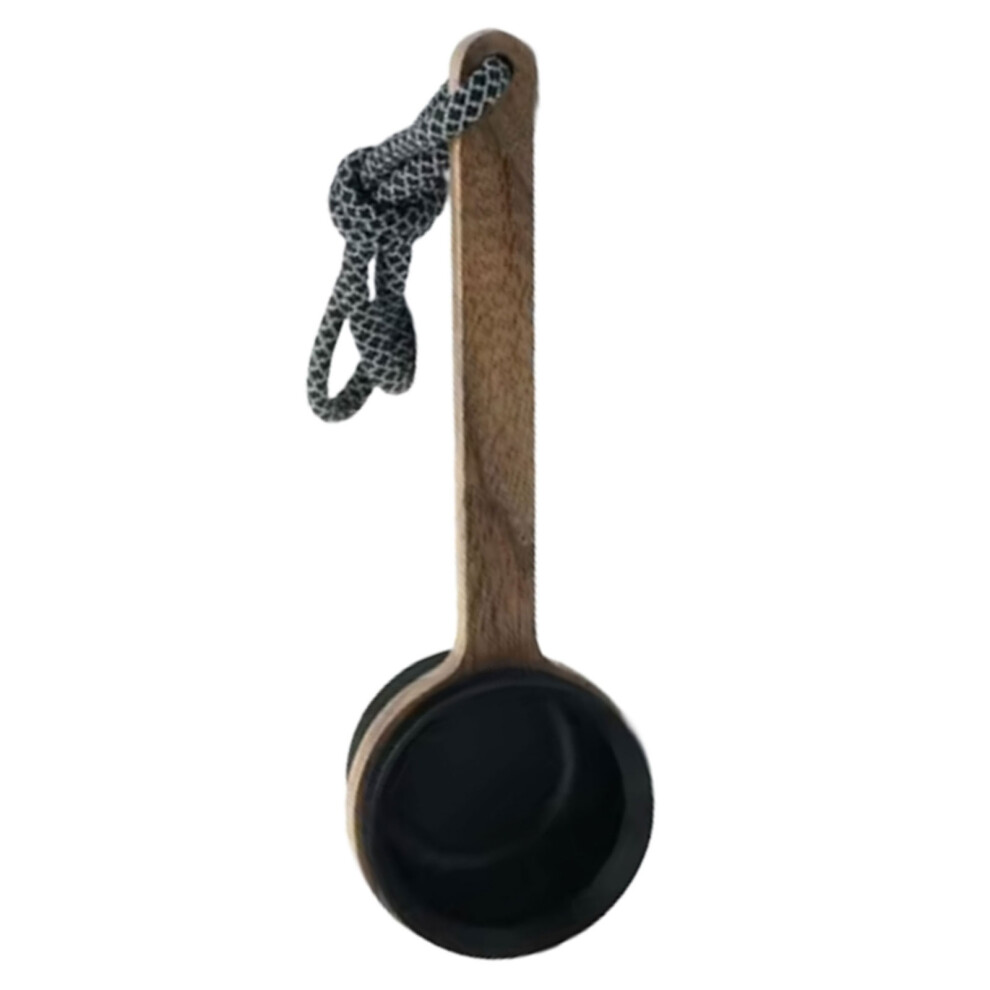 Coffee Ground Measuring Spoon With Wood-Black Long Handle 7695000637344