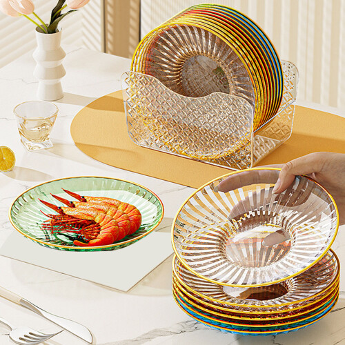 Fruit Cake Dish Food Grade Plastic Spit Bone-Transparent white 2