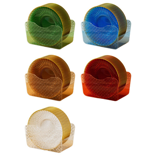 Clear Round Bone Spitting Dish Dried Fruit-transparent blue 1