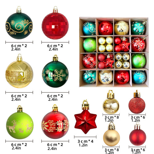 Boules d'arbre de noël incassables, 42 pièces, pour-MJG21 2