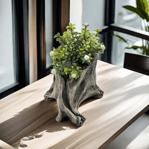 Stumps Flower Pots Cement Rustics for Strawberry Small-Gray 08 2
