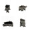 Artificial Driftwood Stumps Planter Cactus-Slate Gray 11 2