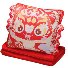 3-in-1 Snake Mascots Cushions Blanket Foldable Portable-Red 2