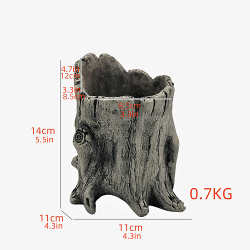 Artificial Driftwood Stumps Planter Cactus-Slate Gray 11 2