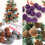 12 Pieces 8cm Flocking Christmas Decorations-dark brown 4