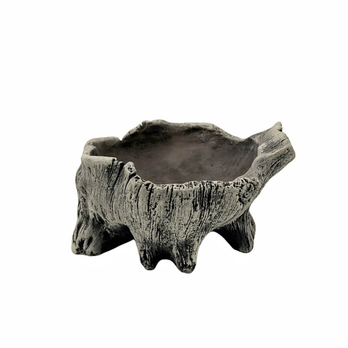 Artificial Driftwood Succulents Planter Resin-light gray 09