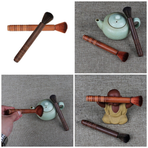 2pcs Ebony Teapot Cleaner with Soft Bristles Ergonomic Handle 1