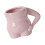 Portable Belly Shape Mug Convenient Ceramic Cups-Peach Powder 1