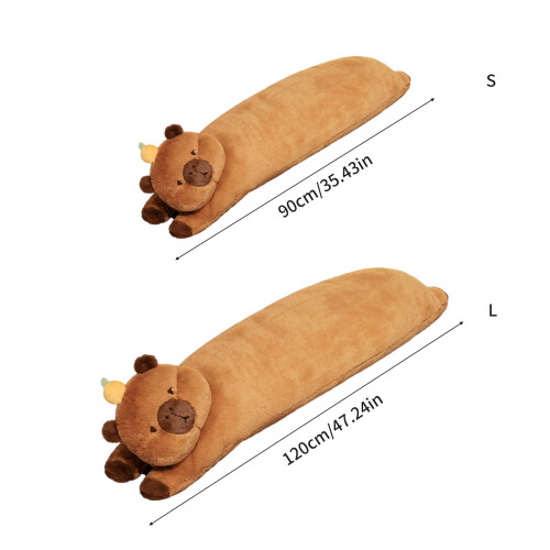 Long Capybara Plush Pillow For Relaxation And Support-brown S 2