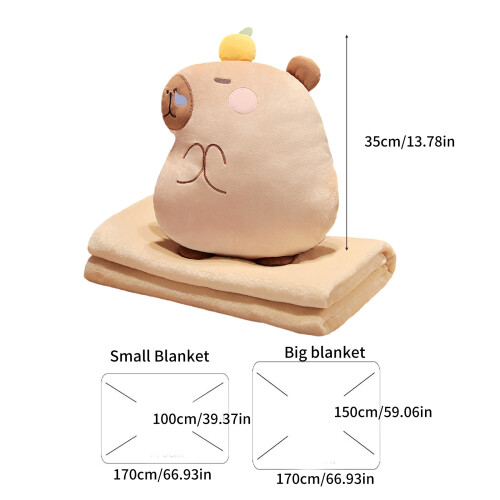 Comfortable Capybara Pillow Blanket for Children Teens for-B 2 1