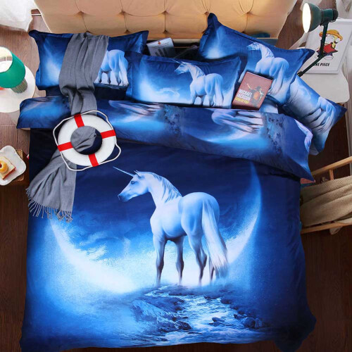 Bedding Set Twin Queen, Soft Microfiber Durable Construction, Comfortable Sleep Experience, Blue, 3PCS 1