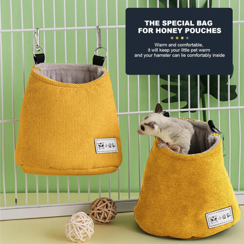 Squirrel Bed for Cage  Hanging Pocket with Nesting Pad  Comfortable Bed for Hamsters, Small Pets 1