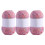 3 Rolls Rainbow Color Dot Mohair Yarn Crochet Thread-Pink 1