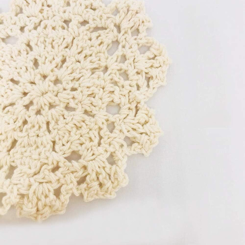 Vintage Style Cotton Doilies, Elegant Chic Handmade Crochet for Multi-Purpose Utilization, Protective Coasters with Rustic Appearance for Tabletop Dec 2