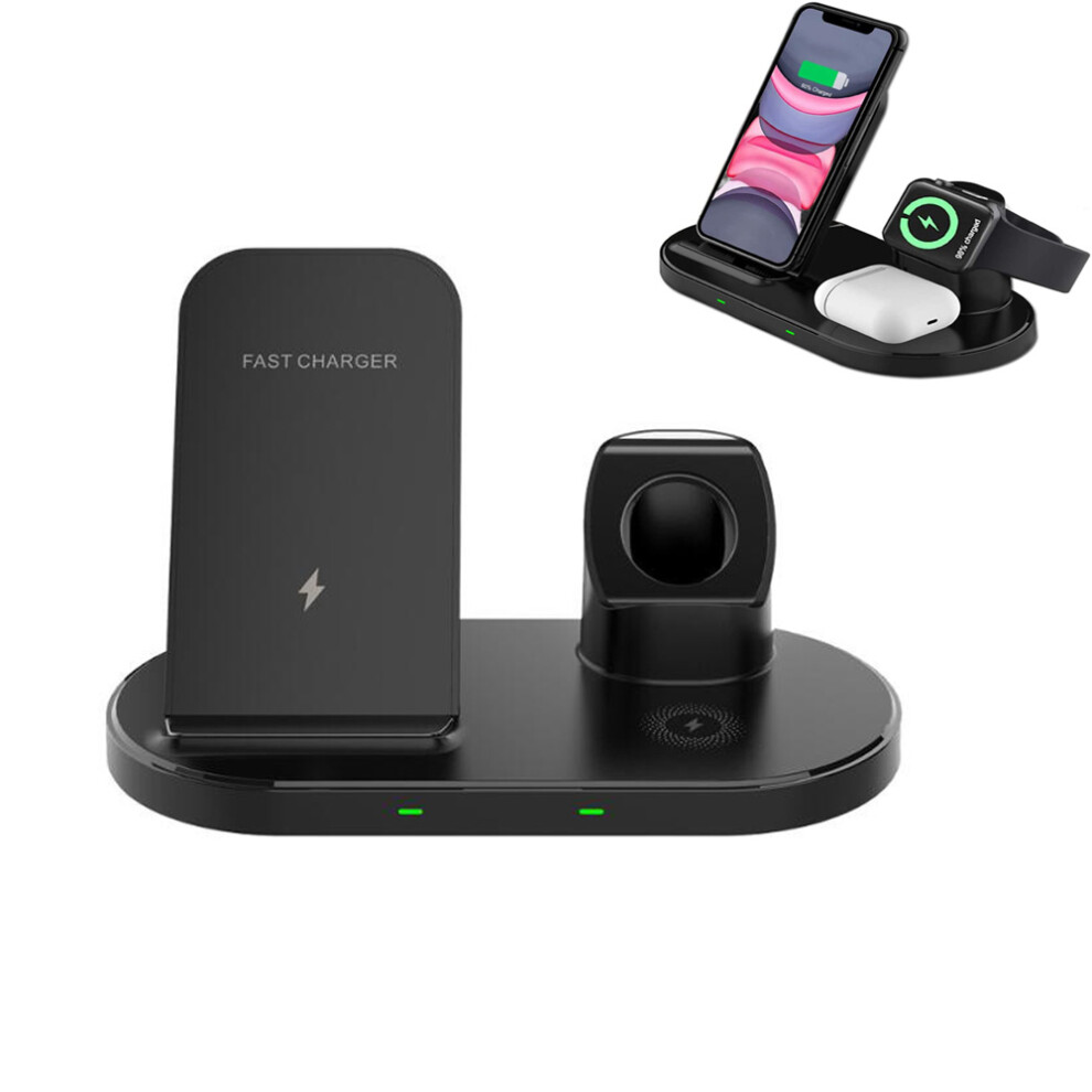 Innovative 3 In 1 Wireless Charging Station, 15W Fast Qi Certified Phone Wireless Charger Stand Dock For Multiple Devices, Designed For Convenience An 9453559650775