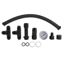 Stainless Steel Hose Fuel Pressure Regulator Universal Fit High-quality Aluminum Adjustable Pressure Control Corrosion Resistance With Pressure Gauge