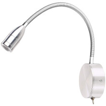 Flexibele leeslamp met zwanenhals voor het hoofdeinde van het bed, wandlamp met energiebesparende led, traploos dimmen voor een optimale helderheid.