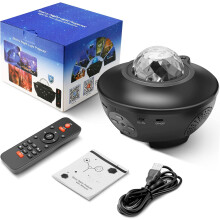 Projetor Galáxia Radiante, Luz Noturna Estrelada com Ondas do Oceano, Combinação de Cores, Alto-falante Bluetooth, Decoração para Home Theater,