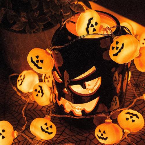 Μαγικά φωτάκια για το Halloween, με μπαταρία, μήκος 3 μέτρων, με πολυλειτουργικό 1