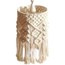 Abat-jour bohème au design unique, suspension en macramé artisanale avec corde en coton naturel, décoration bohème pour espaces cosy (cordon