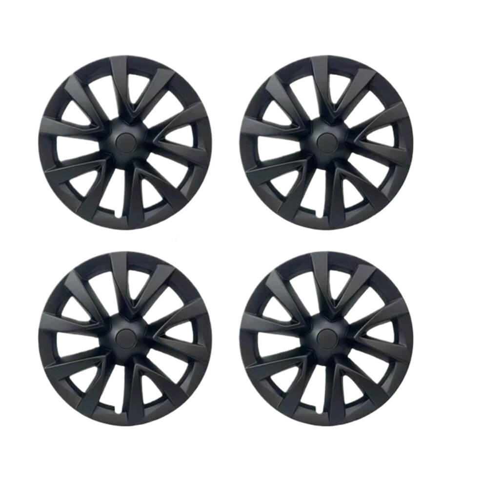 Hubcap For Tesla Model 3 18Inch Wheel Cover 4Piece Matte Full Rim Protector 2018 Black 9426802294095