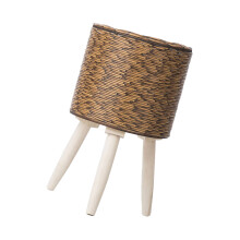 Portable Handmade Woven Plant Rack Flower-515B coffee color