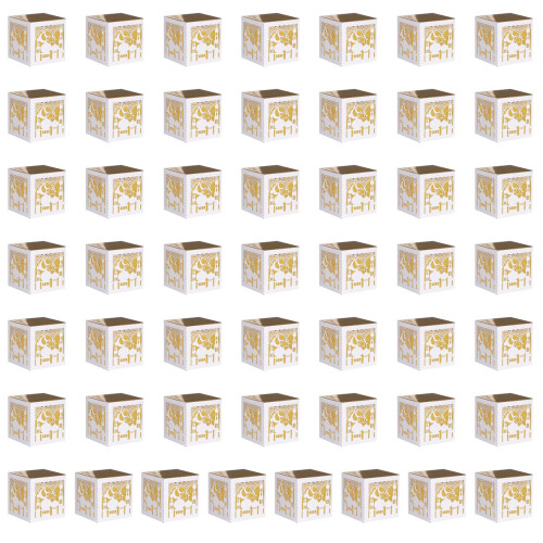 50pcs Stylish Paper Candy Boxes Designed For Eid-White