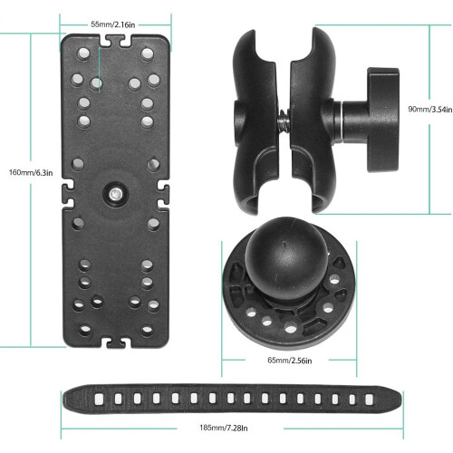 Universal Fish Finder Holder GPS Map Plate Rotatable Accessories 2