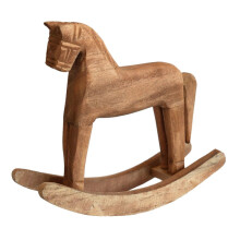 Pine Wood Rocking Horse Riding Horse Small Things Party Desktop Ornament Hobby Horse Modelling Jewellery Holiday Ornaments Wooden Horse Wooden Beige