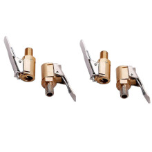 (As show, One size) 4pcs Tire Air Chucks, Brass Tyre Valve Air Pump Clip, Car Pump Accessories Thread Nozzle Adapter For Car Truck 8mm