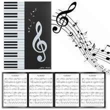 6Sided Music Folder for Sheet Music, Foldable Music Folder A4 Music Folder Piano Sheet Music Holder Storage Black Folder