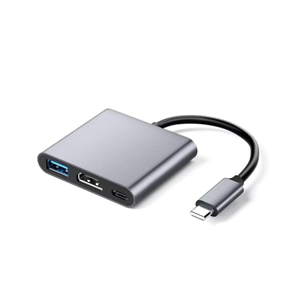 Usb Typec To Hdmi Hdtv 4K 3In1 Hub, Usb 3.0 Power Delivery Converter, For Usbc Laptops Black 9189345020124