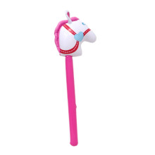 Inflatable Stick Horse Activities Creative Cute Horse Head Stick Fun Toys for Kids Birthday and Holiday, Pink