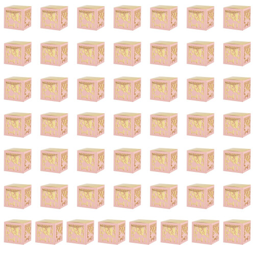 50pcs Eid Party Favors Boxes Crafted from Durable-Pink
