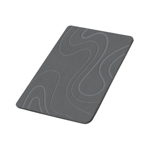 Bath Mat,Large Diatomaceous Bathroom Mat-river dark gray